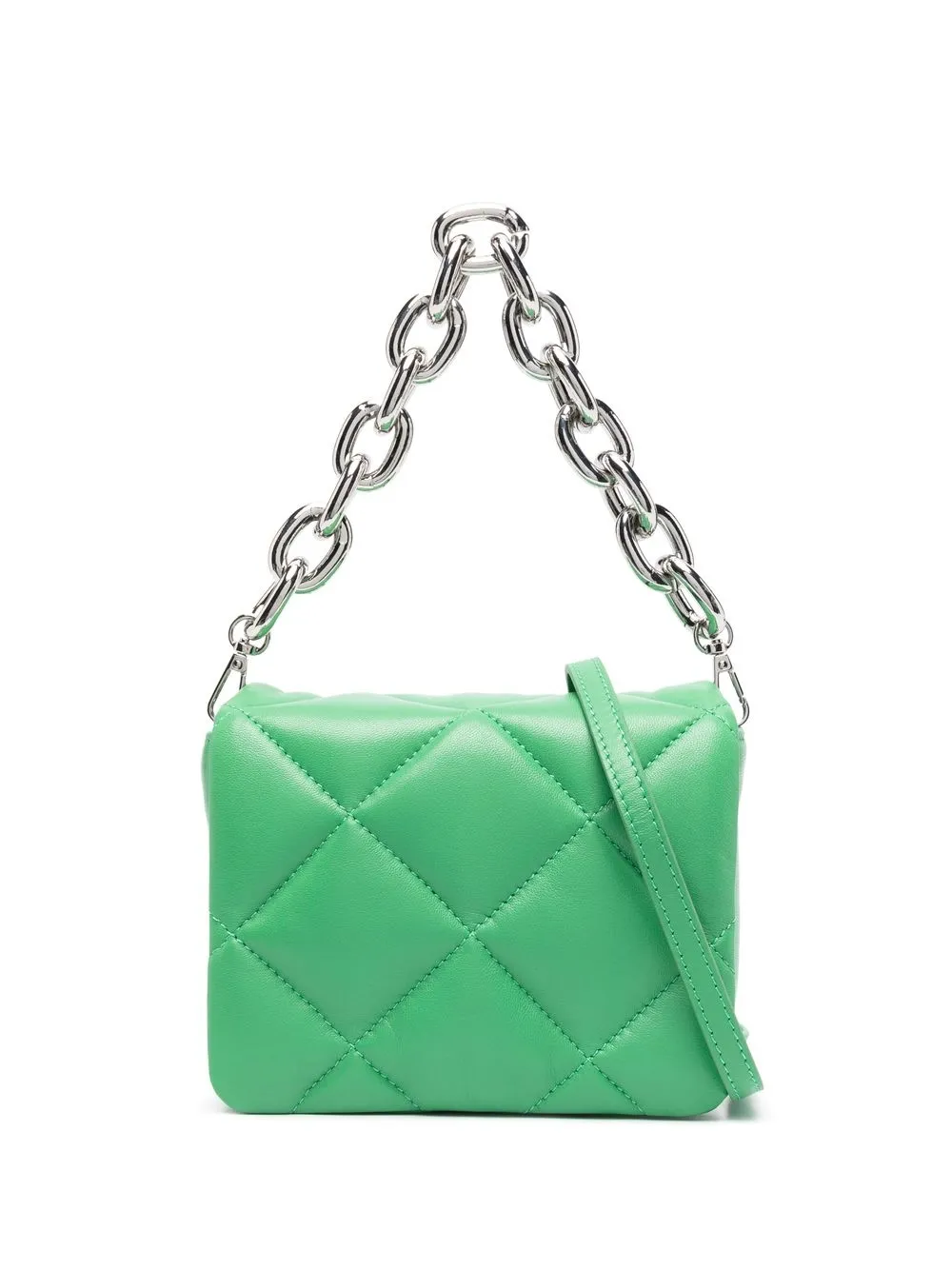 

STAND STUDIO quilted chain-detail shoulder bag - Green