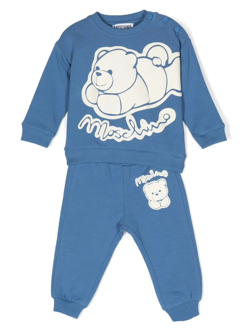 

Moschino Kids Teddy Bear felted appliqué-logo tracksuit - Blue