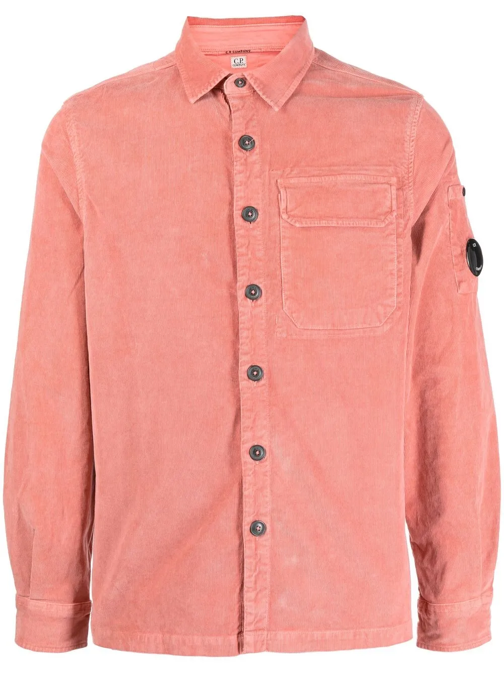 

C.P. Company lens-detail corduroy shirt jacket - Pink