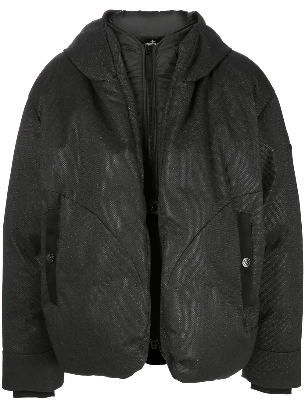 

Stone Island Shadow Project padded zip-up hooded jacket - Black