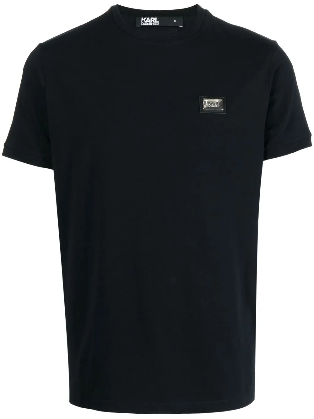 

Karl Lagerfeld playera con placa del logo - Negro