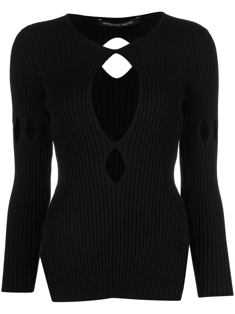 

Antonino Valenti cut-out detail ribbed-knit top - Black