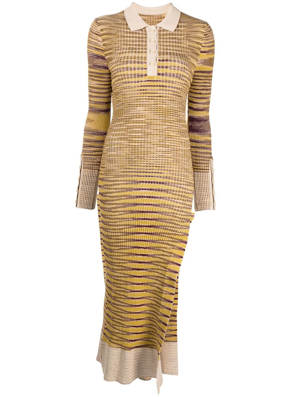 Jacquemus Zucca Striped Knit Dress In Gelb