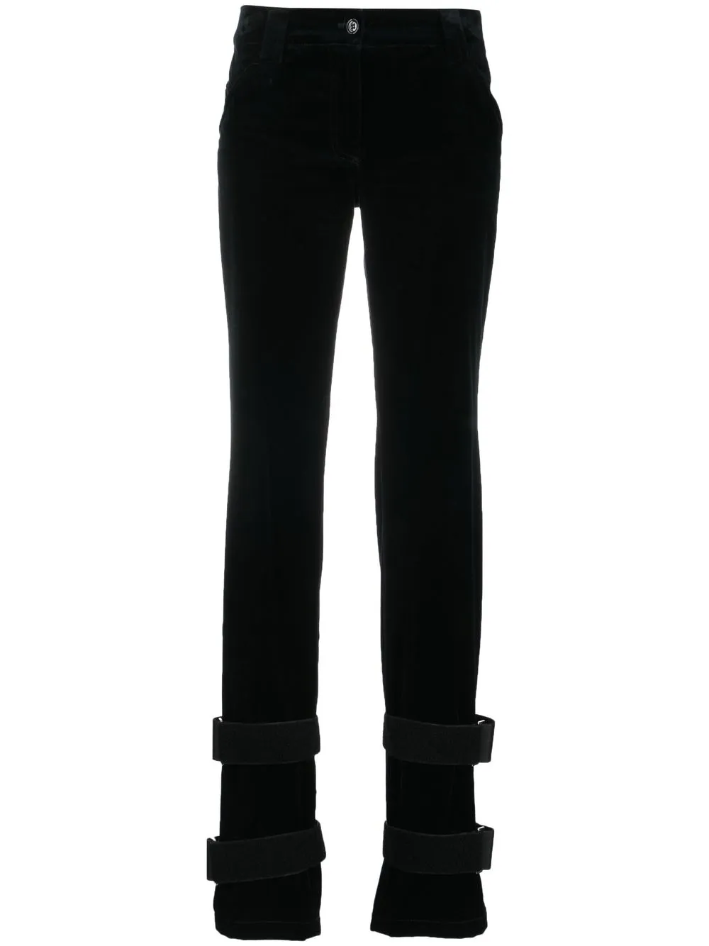

Dolce & Gabbana Pre-Owned 2000s strap-detailed velvet trousers - Black