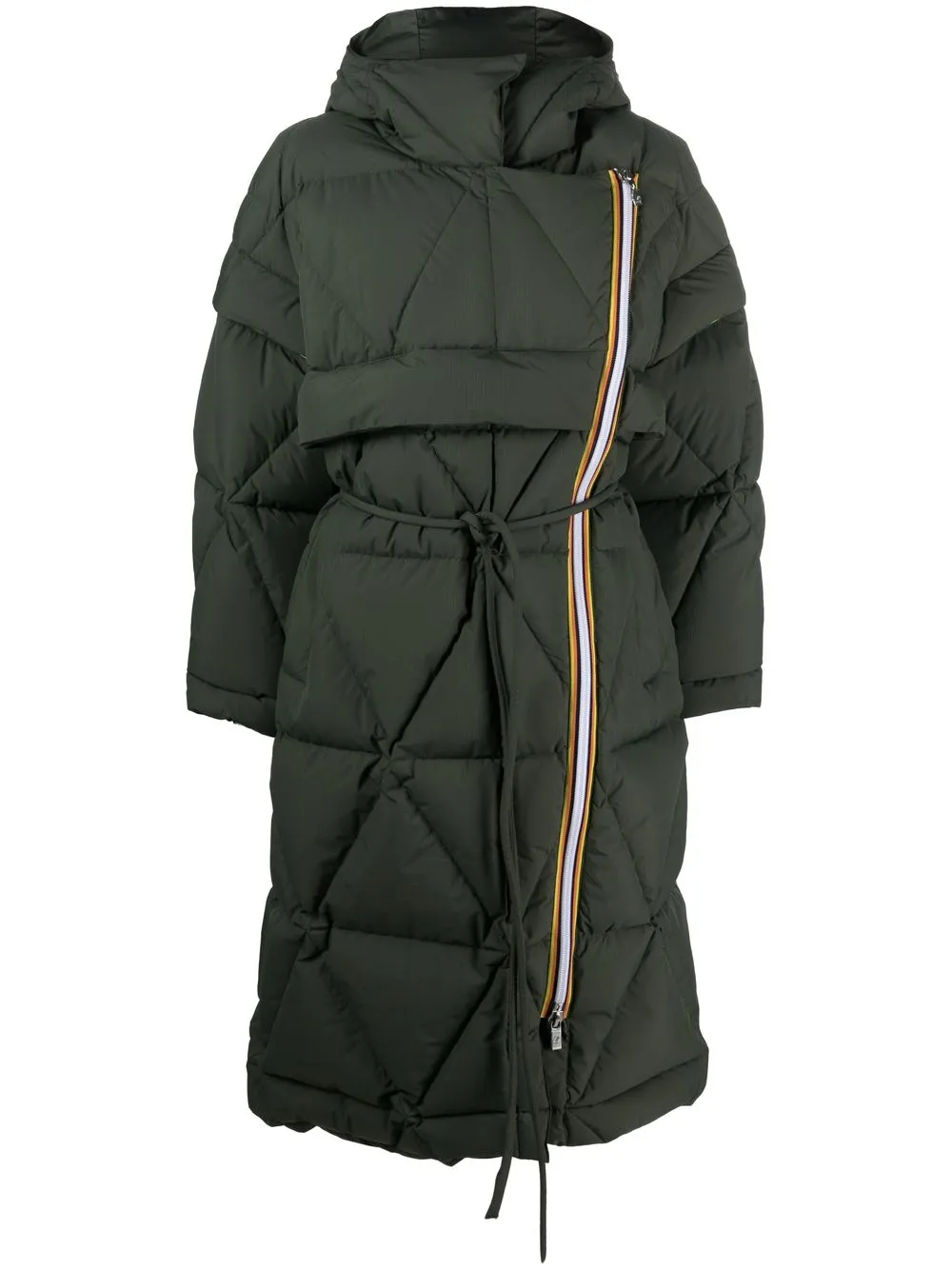 

K-Way R&D diamond-quilted padded coat - Green