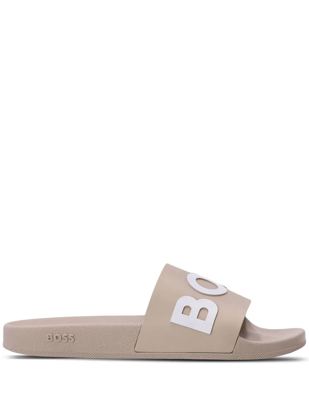 

BOSS logo-print flat slides - Neutrals