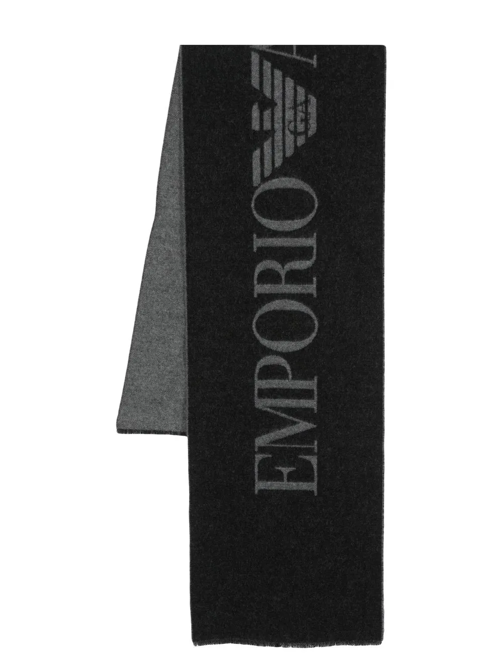 

Emporio Armani logo-intarsia scarf - Black