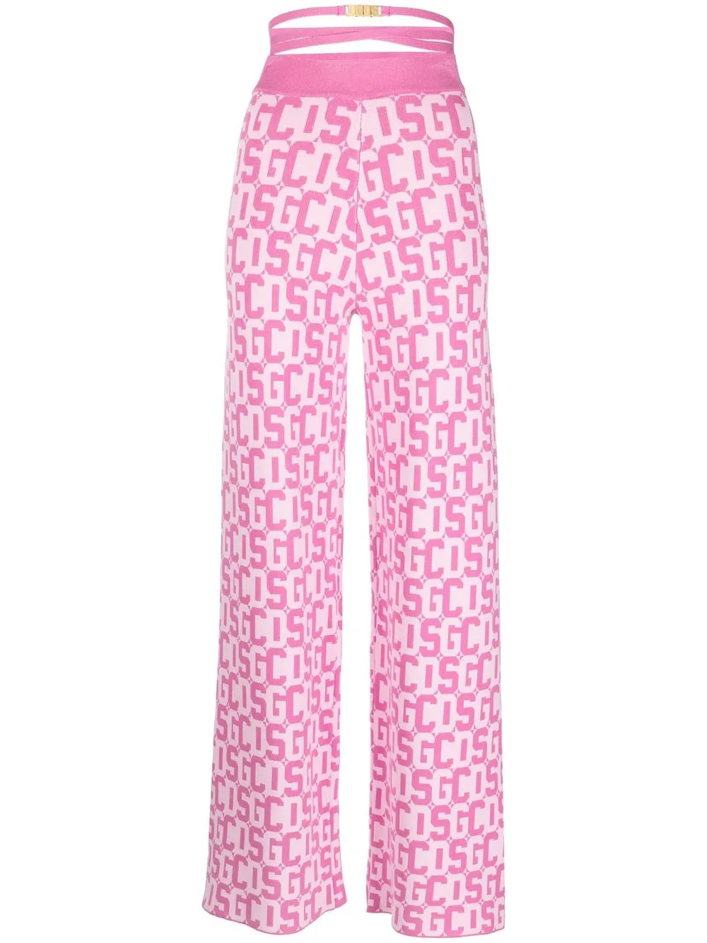 

Gcds monogram wide-leg trousers - Pink