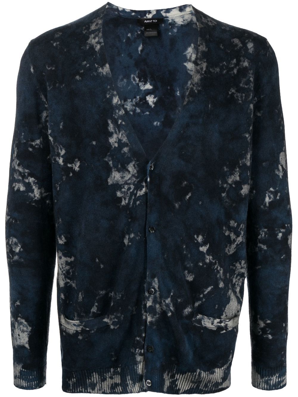 Avant Toi Boreal-print knitted cardigan - Blue