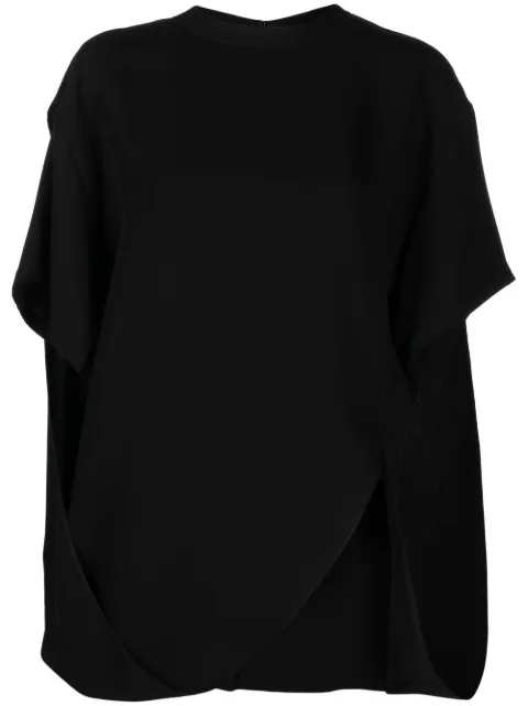 Valentino Garavani drape-detail asymmetric T-shirt