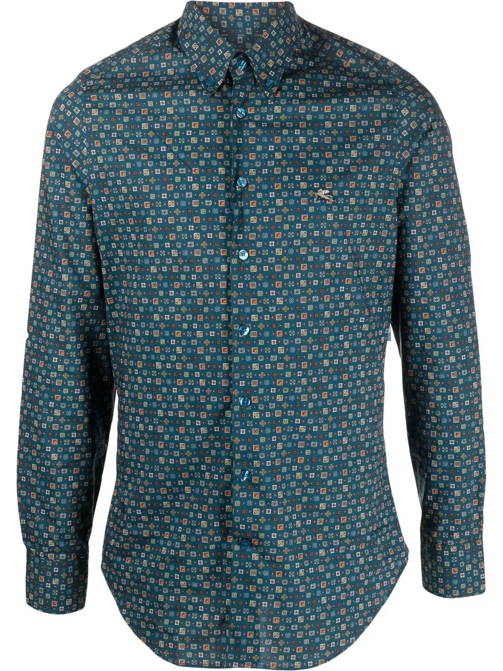 

ETRO abstract-pattern cotton shirt - Blue