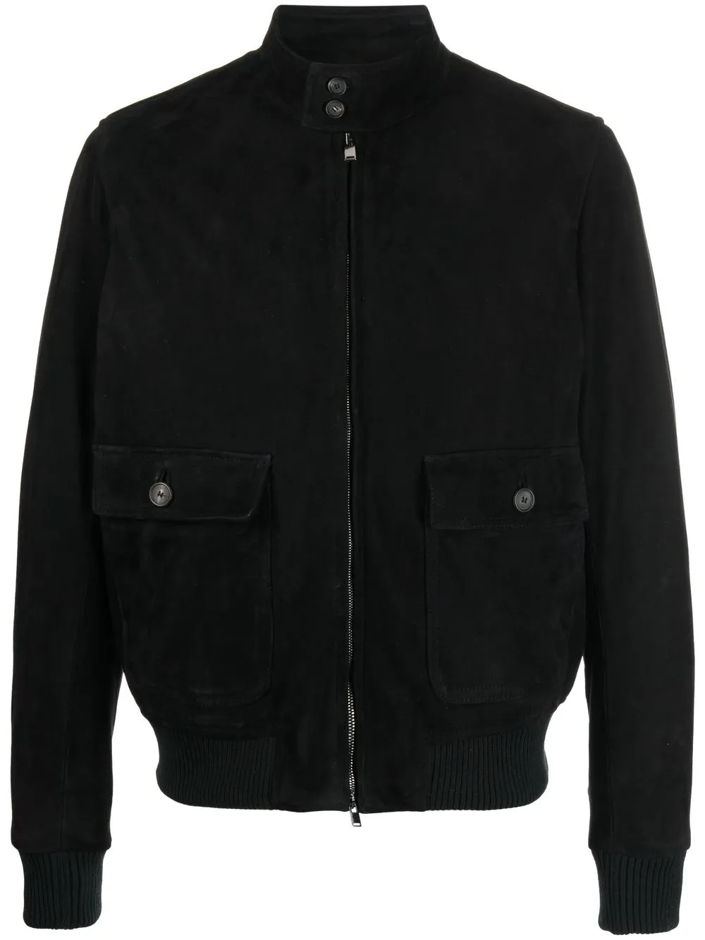 

Tagliatore zip-up suede bomber jacket - Black