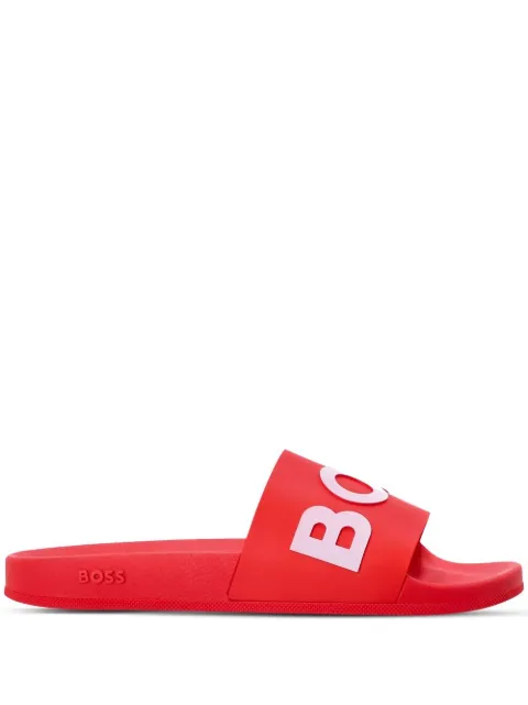 BOSS Slide flat com estampa de logo