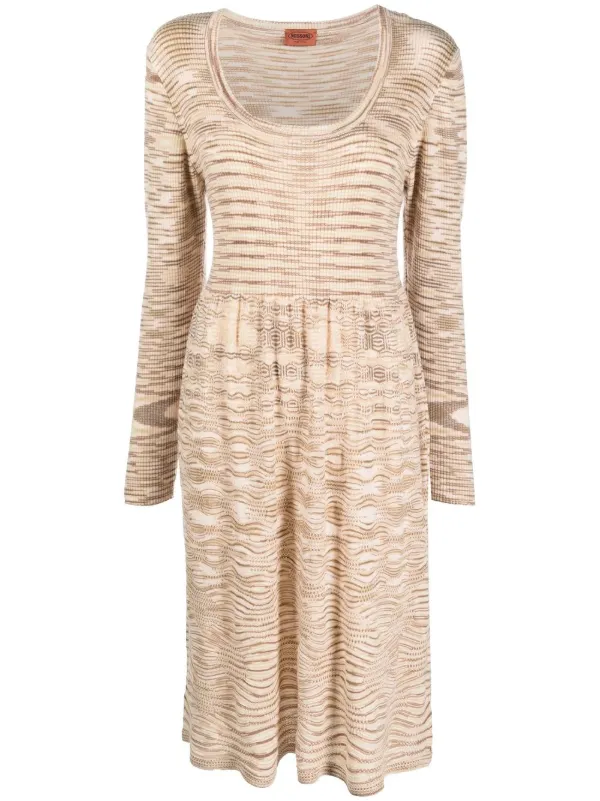 Missoni 2000s Woven Flared Dress - Neutrals