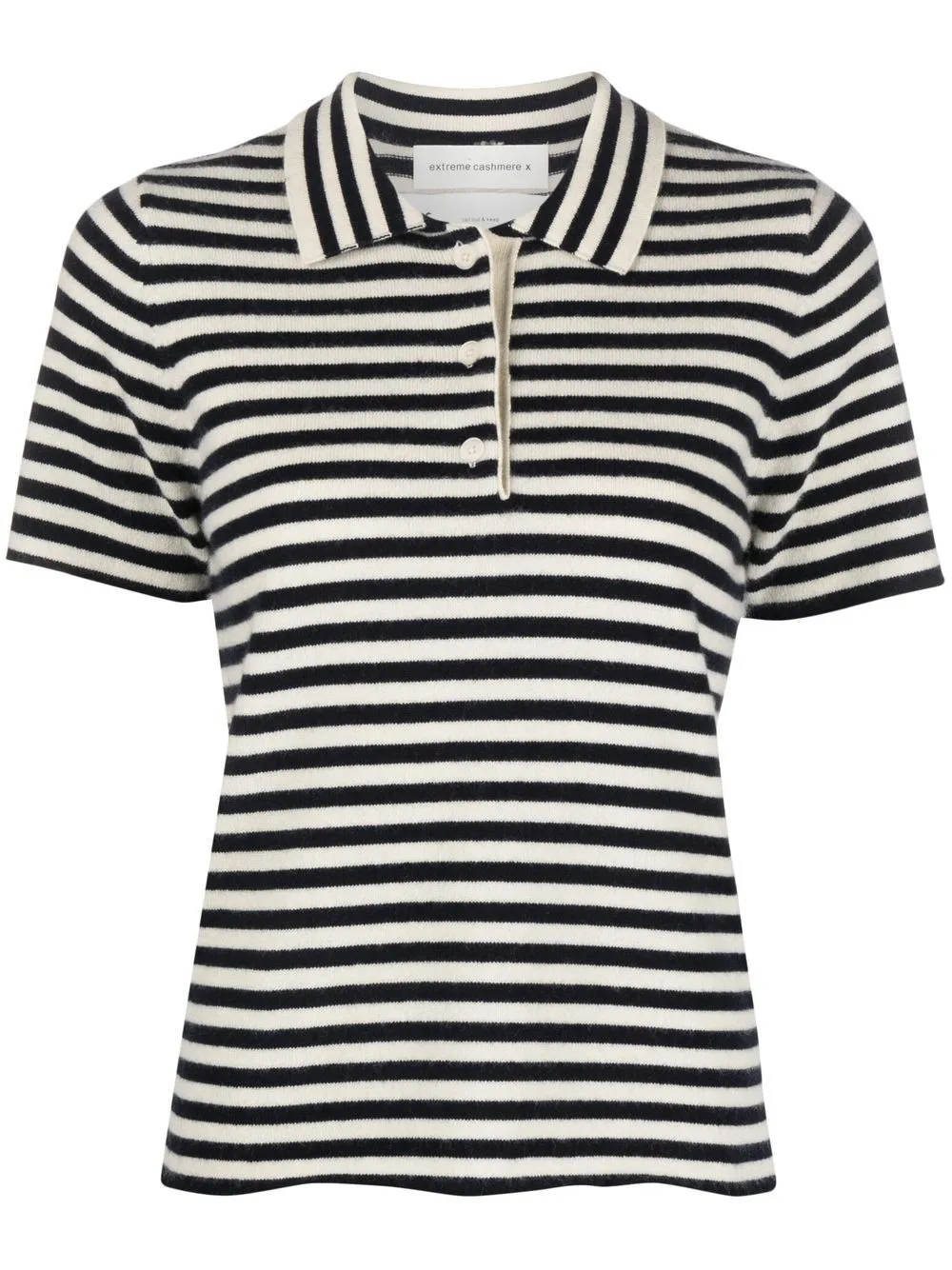 

extreme cashmere striped cashmere-blend top - Black