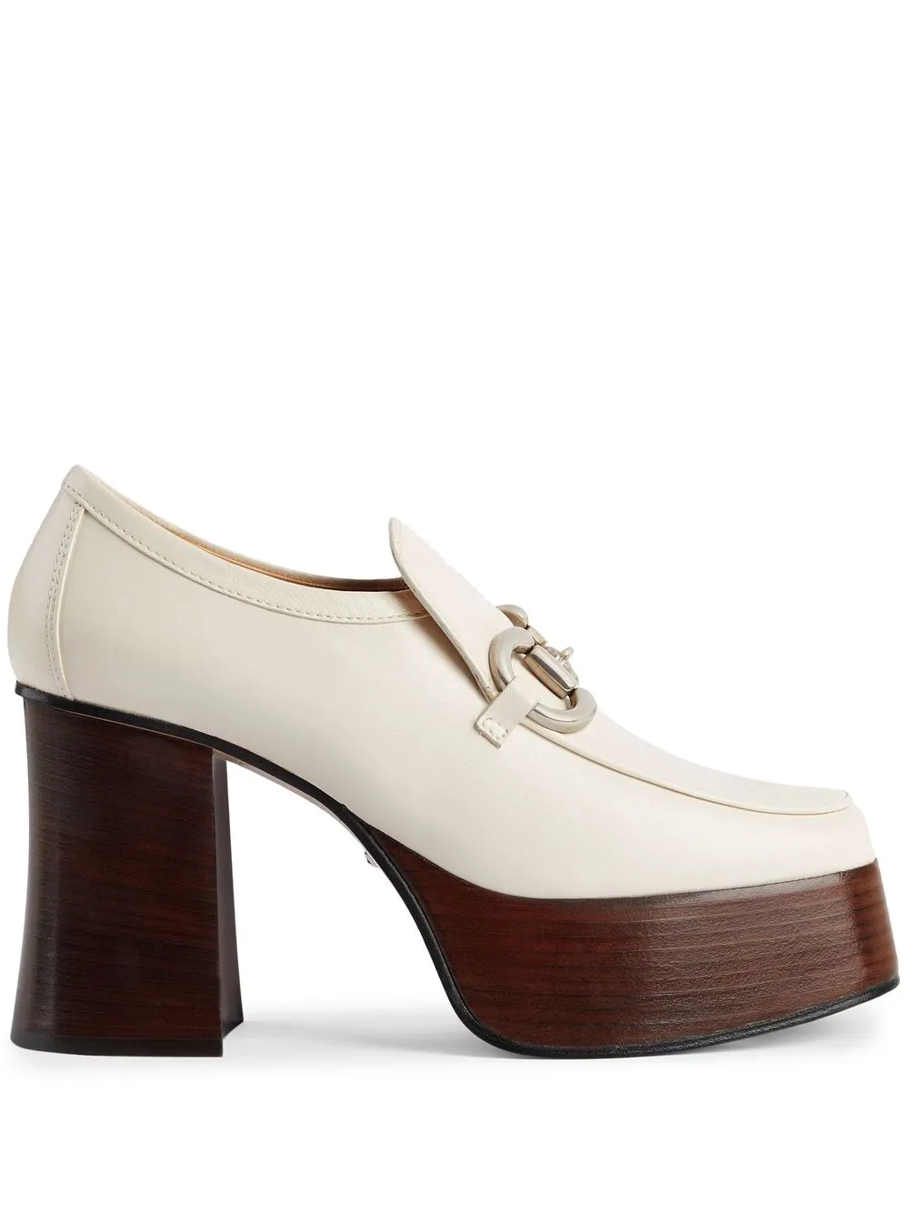

Gucci mocasines con plataforma y motivo Horsebit - Blanco