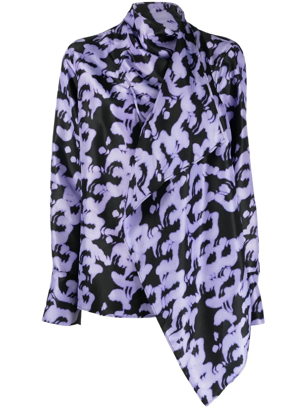 

Christian Wijnants blusa de seda con estampado abstracto - Morado