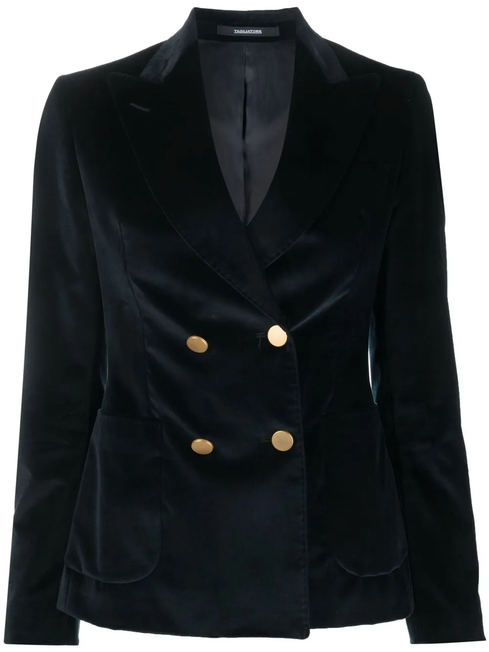 

Tagliatore Coral double-breasted velvet blazer - Blue