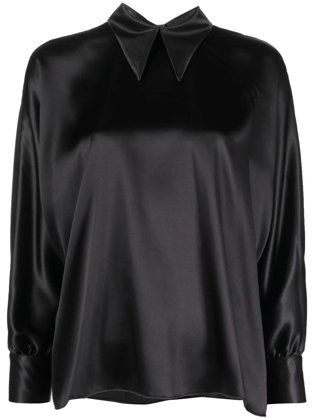 STYLAND silk long-sleeved blouse - Black