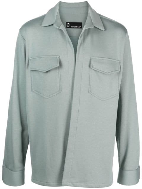 STYLAND x notRainProof open-front cotton shirt jacket