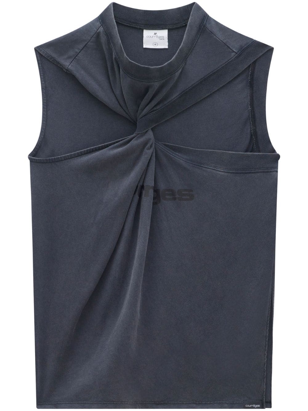 Courrèges Twist-detail Sleeveless Top In Grey