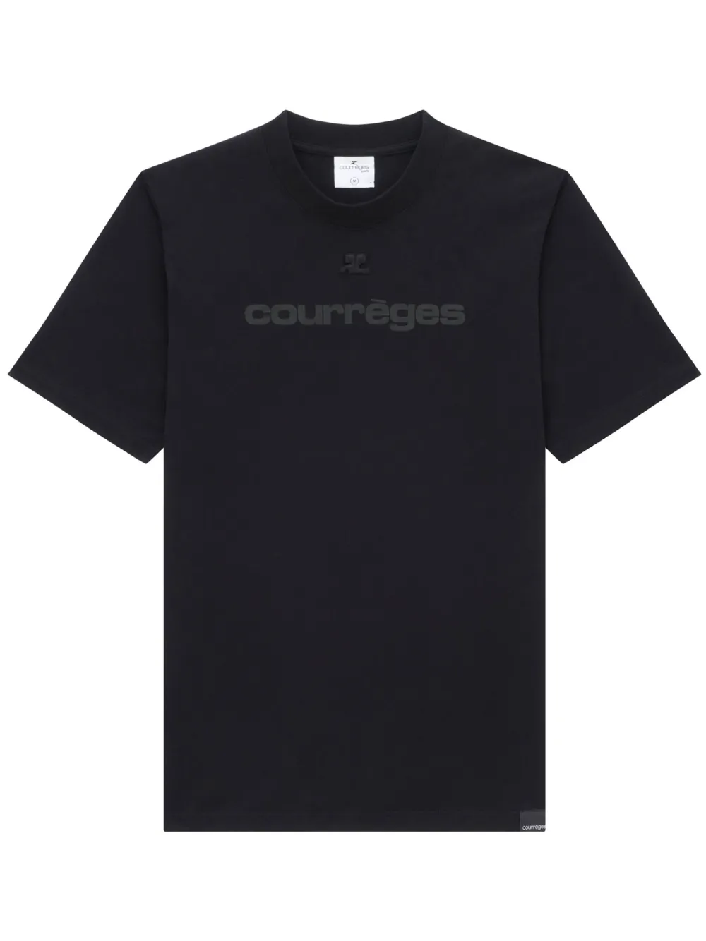 Courrèges Shell Cotton T-shirt In Black