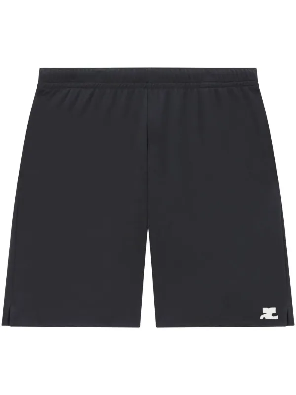 Courrèges Logo-embroidered Casual Shorts in Black