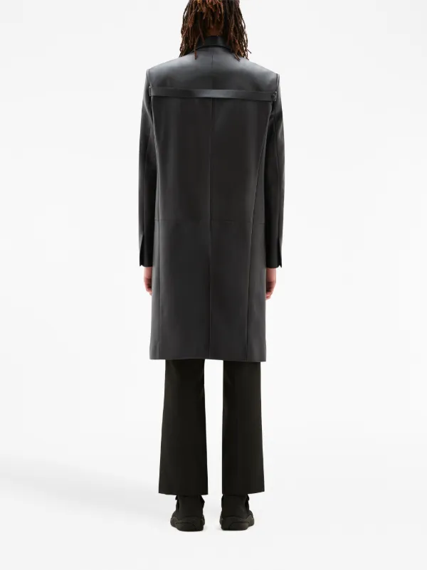 Courrèges レザー シングルコート | ブラック | FARFETCH JP