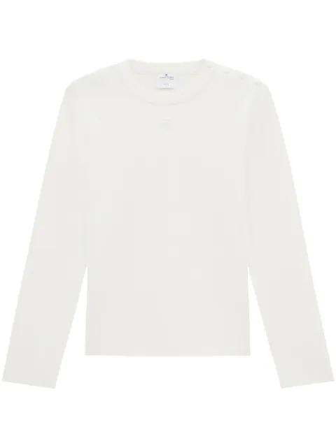 Courrèges logo-patch buttoned sweater