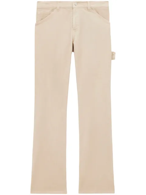Courrèges pantalones acampanados con efecto de terciopelo 