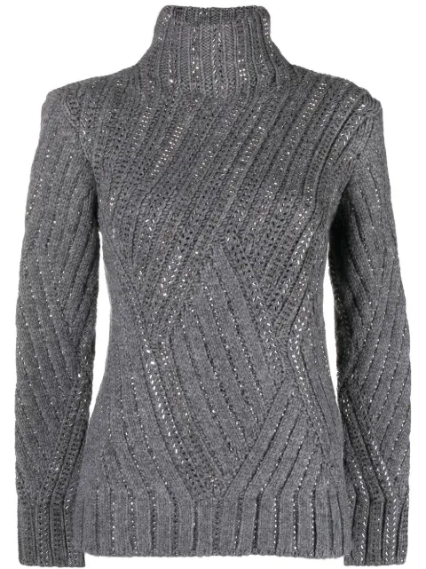Ermanno Scervino crystal-embellished rollneck sweater