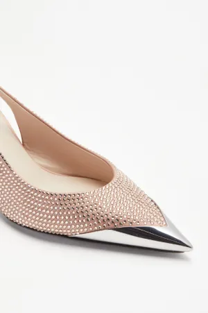 Crystal-Embellished Slingback Pumps