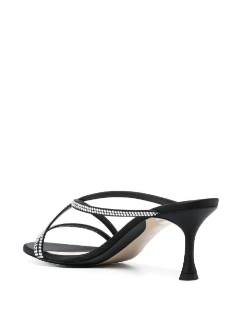 Nº21 60mm crystal-embellished crossover-strap mules 23ECPXNV15071 - 2