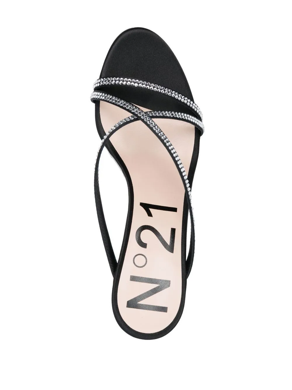 Shop N°21 60mm Crystal-embellished Crossover-strap Mules In Black