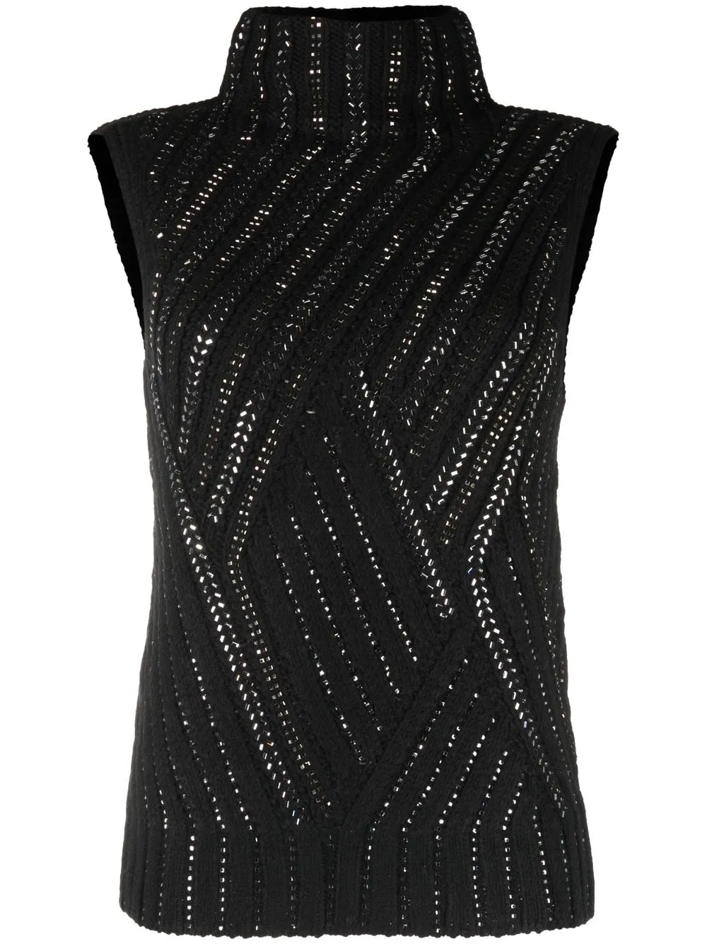 

Ermanno Scervino embellished roll-neck top - Black