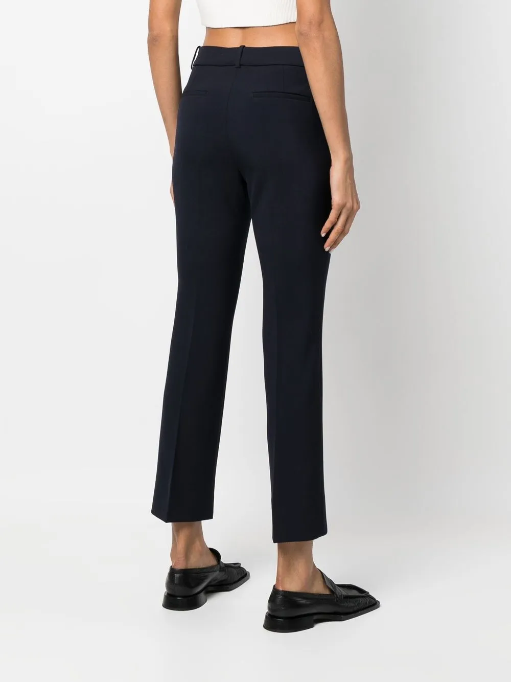 Shop Peserico Cropped Tailored Trousers In Blue