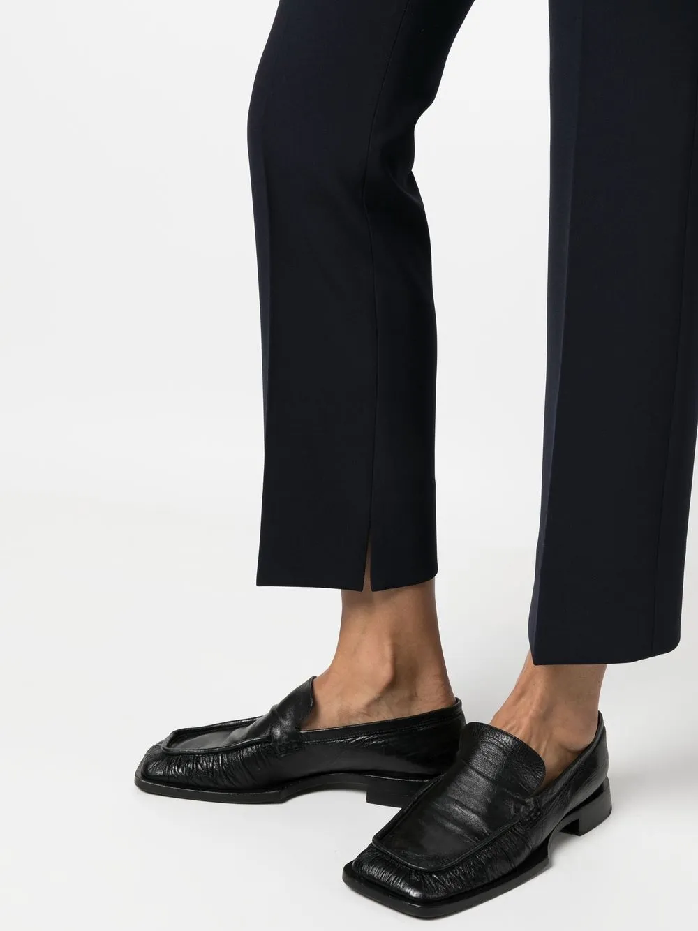 Shop Peserico Cropped Tailored Trousers In Blue