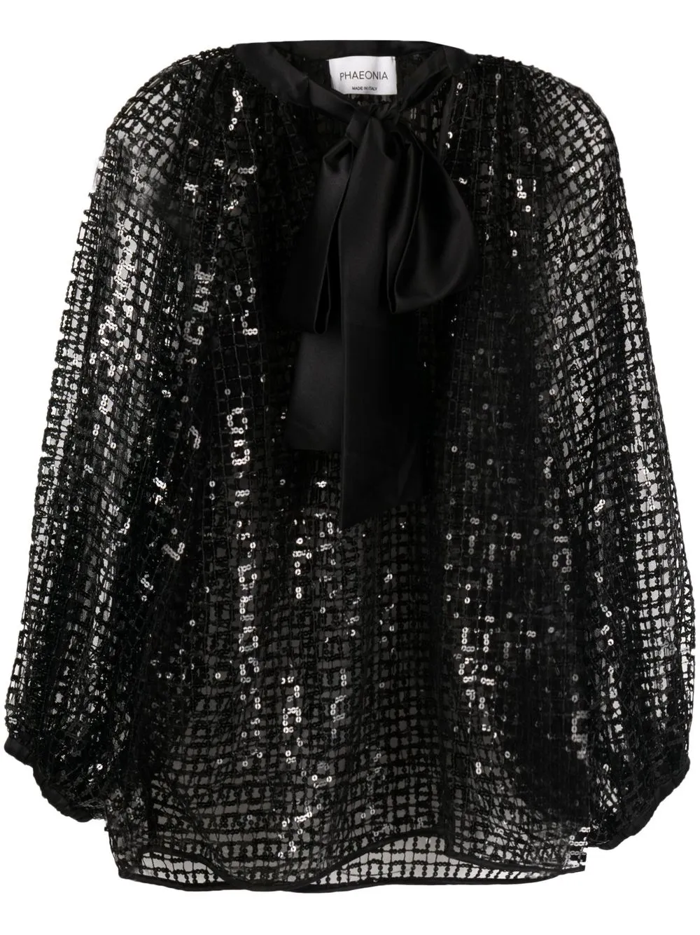 

phaeonia sequin-detail long-sleeve blouse - Black
