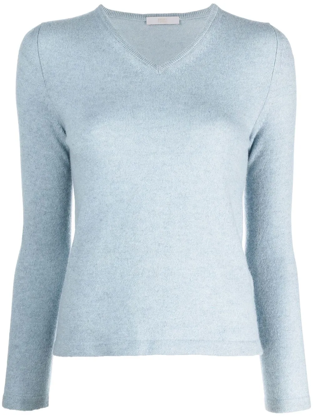 

Fedeli knitted V-neck jumper - Blue