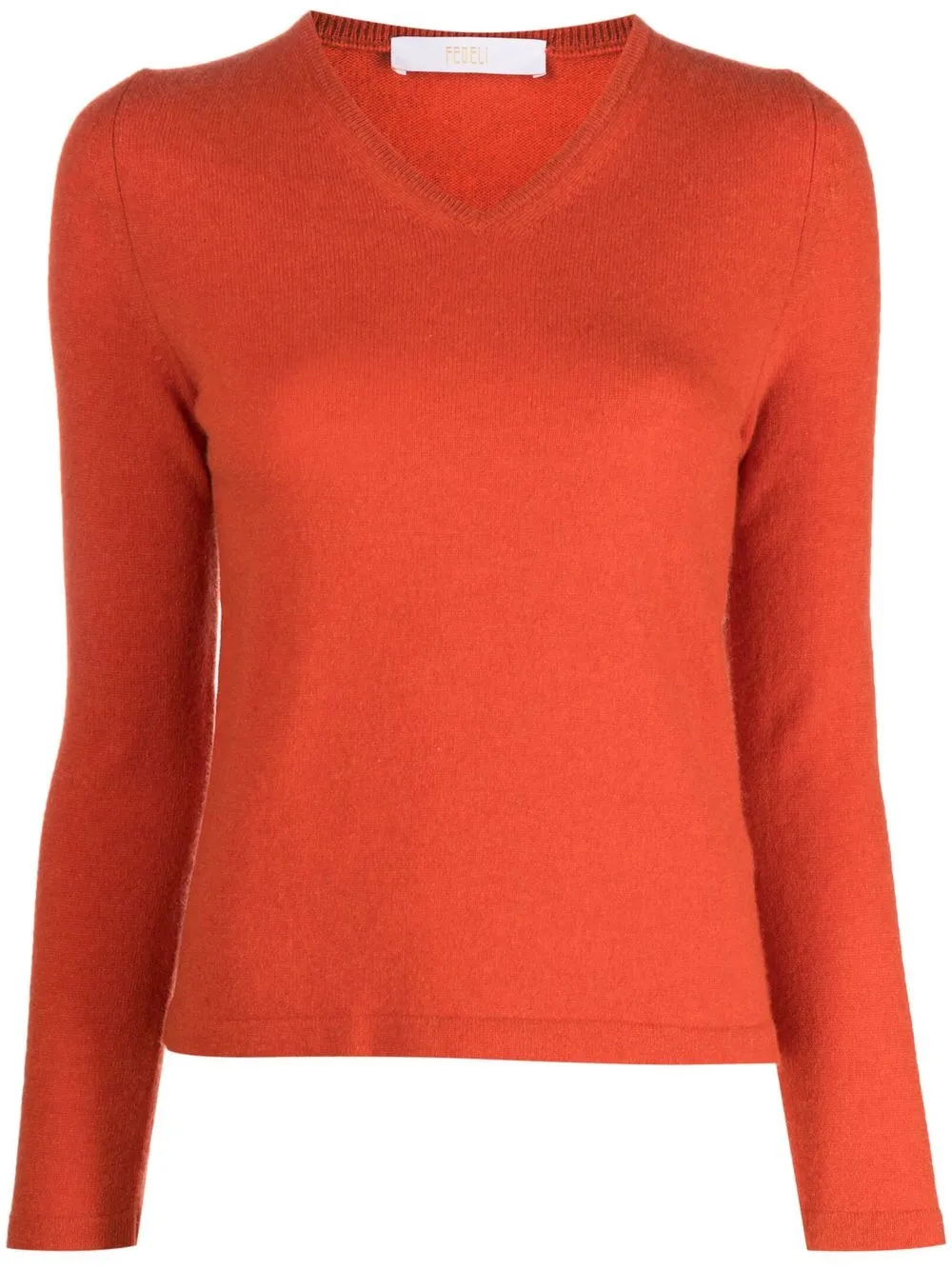 

Fedeli knitted V-neck jumper - Orange