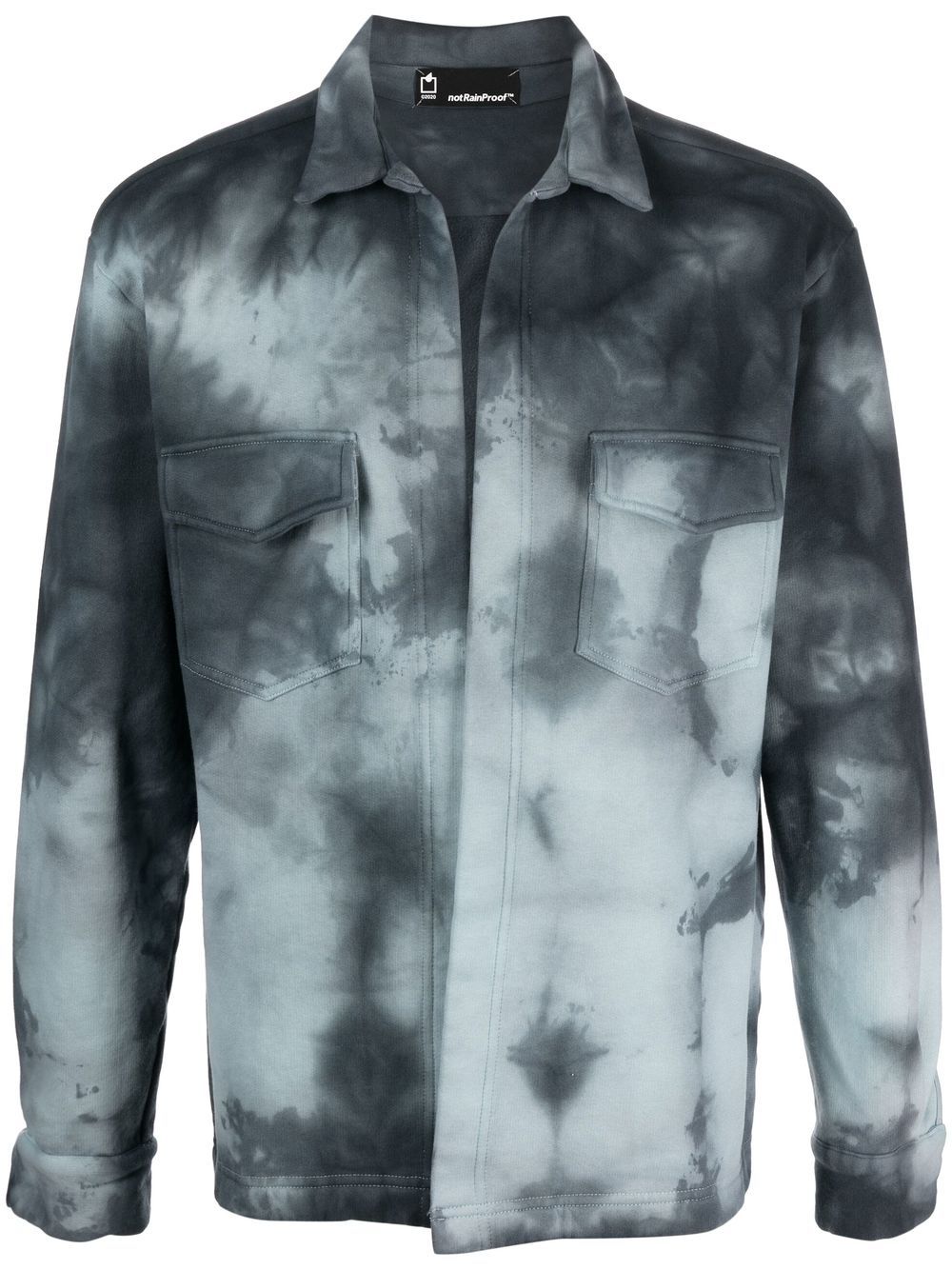 x notRainProof tie-dye open-front shirt jacket