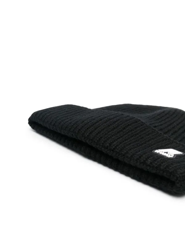 K Way Kids logo-patch Ribbed Beanie Black FARFETCH IN