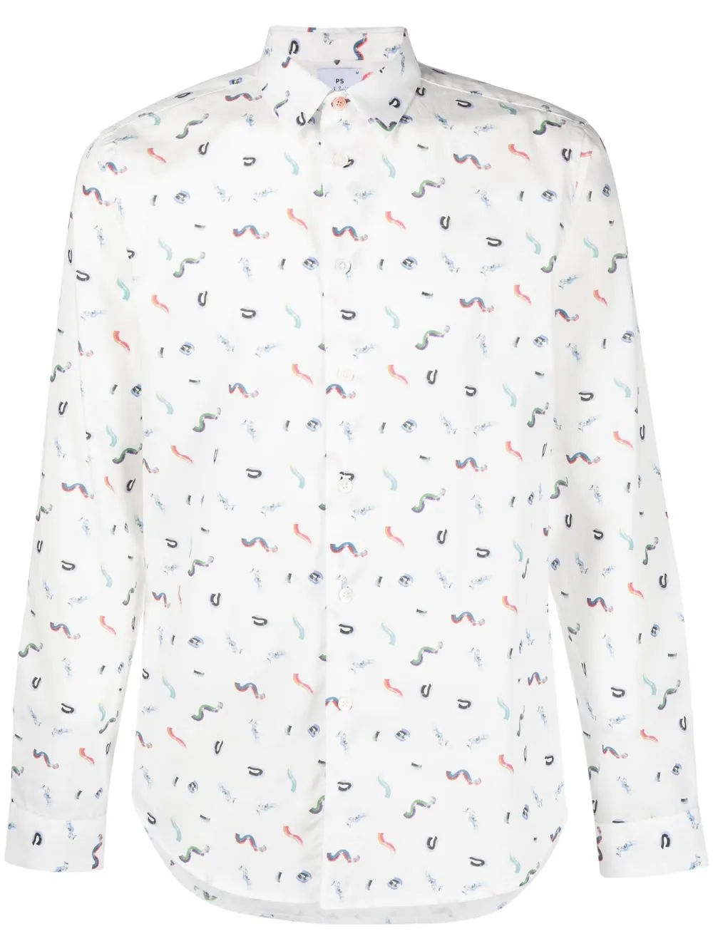 

PS Paul Smith abstract-pattern long-sleeve shirt - White