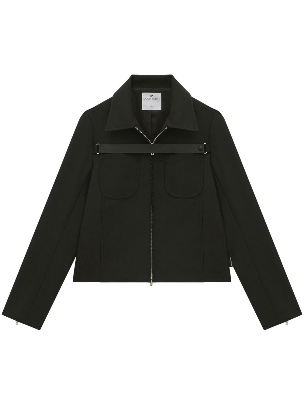 Courrèges zip-up cropped jacket - Black