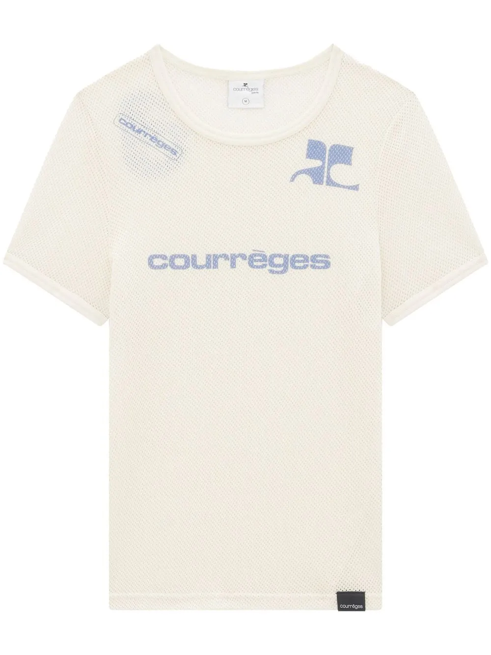 

Courrèges mesh-panelled short-sleeve T-shirt - White