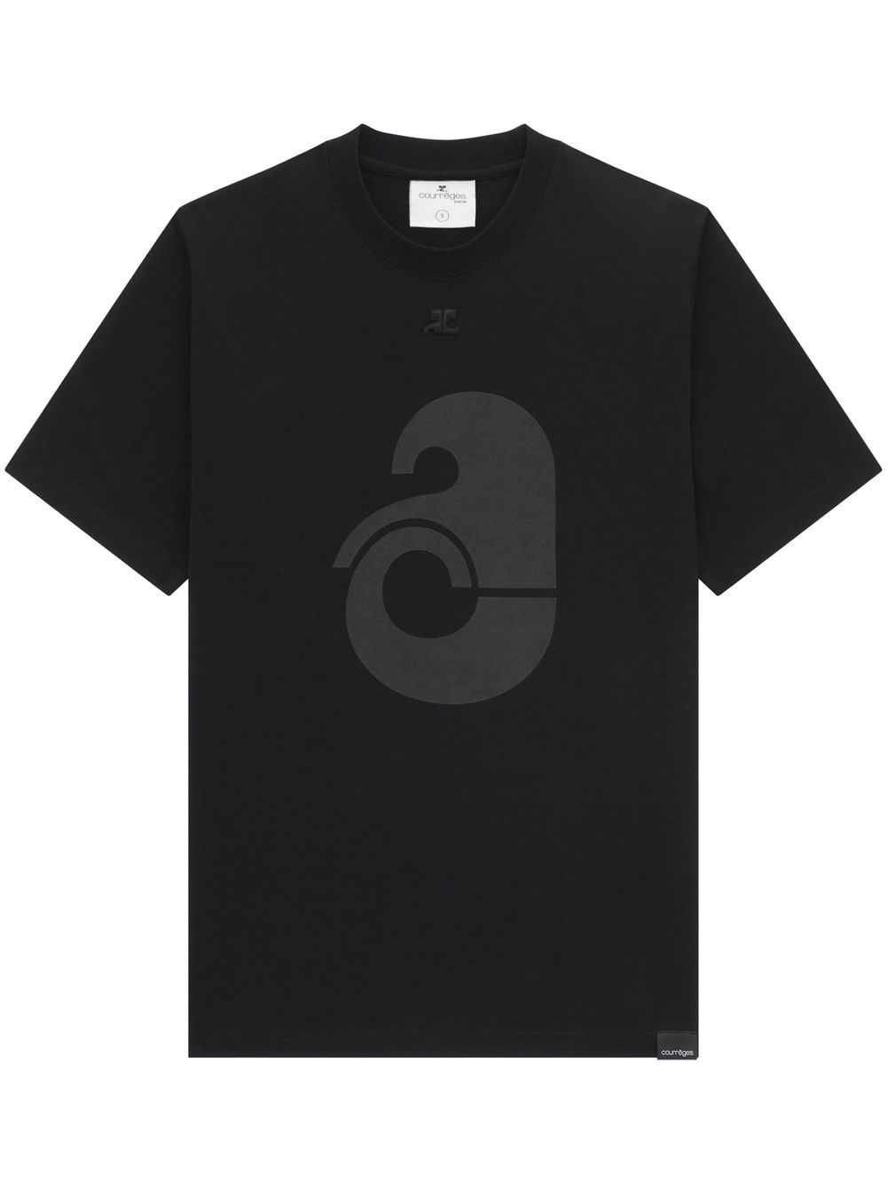 Courrèges T-shirt Mit Logo-print In Black