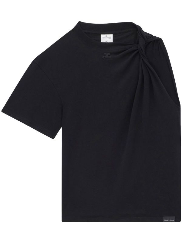 Courrèges twist-detail Cotton T-shirt - Farfetch