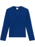 Courrèges logo-patch buttoned sweater - Blue