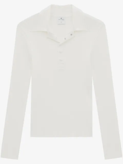 Courrèges Poloshirt aus geripptem Strick