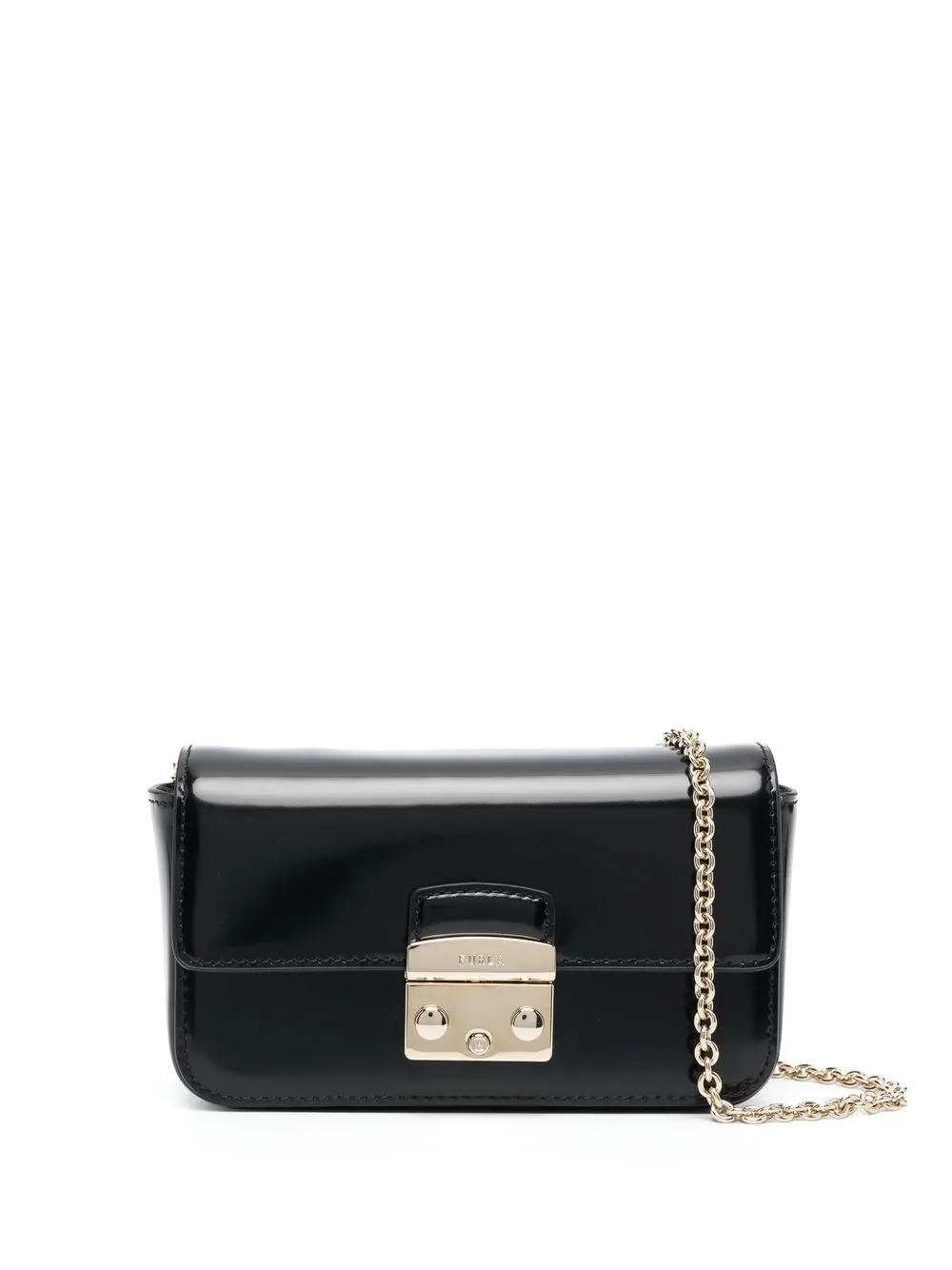 

Furla bolsa crossbody con logo grabado - Negro